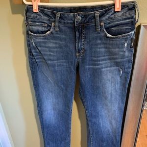 Womens cropped jeans Silver